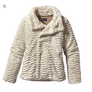 PATAGONIA Pelage Jacket Cream Faux Fur Pockets Full Zip Fuzzy Fleece